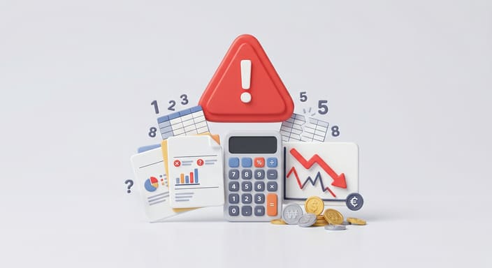 숫자와 세무 리스크를 상징하는 경고 이미지
