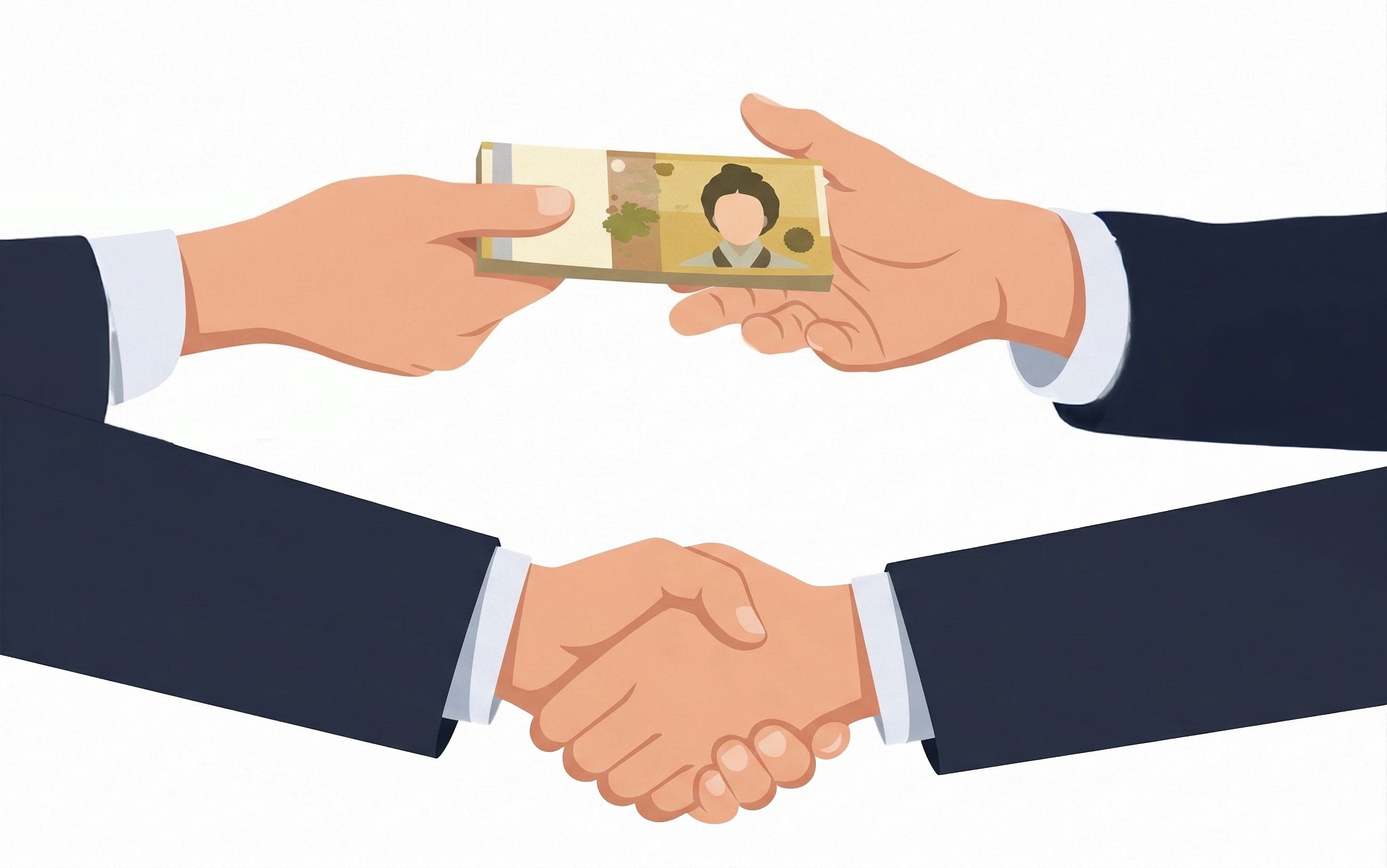 금전 합의하는 장면